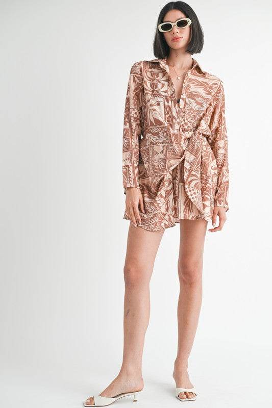 WRAPPED BUTTON UP MINI DRESS - Shop Style & More | Fresh Looks, Everyday Deals & Free Shipping