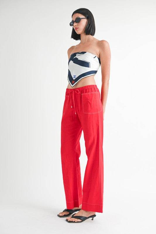 LINEN BOW TIE PANTS - Shop Style & More | Fresh Looks, Everyday Deals & Free Shipping