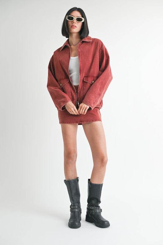 LONG SLEEVE COLLARED DENIM JACKET - Shop Style & More | Fresh Looks, Everyday Deals & Free Shipping