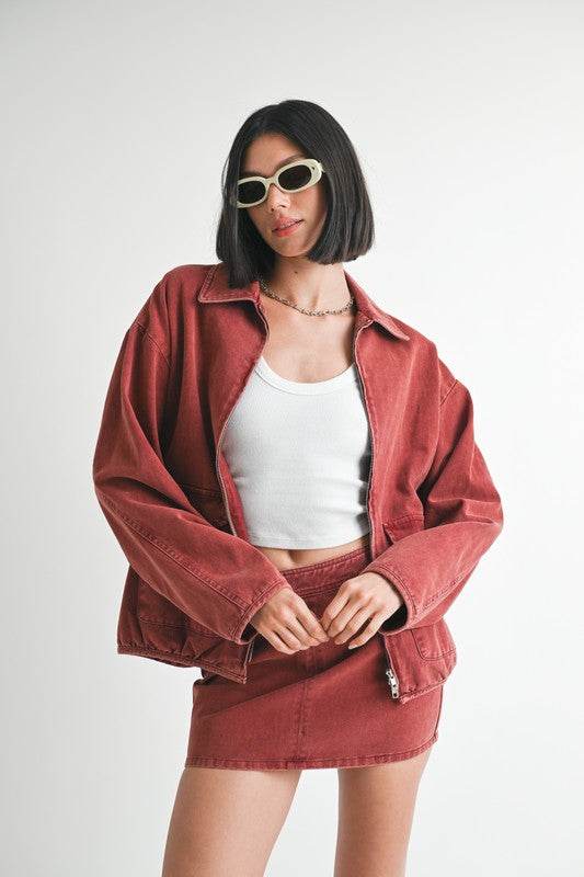 LONG SLEEVE COLLARED DENIM JACKET - Shop Style & More | Fresh Looks, Everyday Deals & Free Shipping