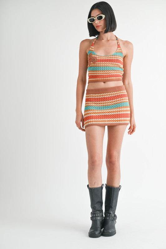 STRIPPED CROCHET MINI SKIRT - Shop Style & More | Fresh Looks, Everyday Deals & Free Shipping