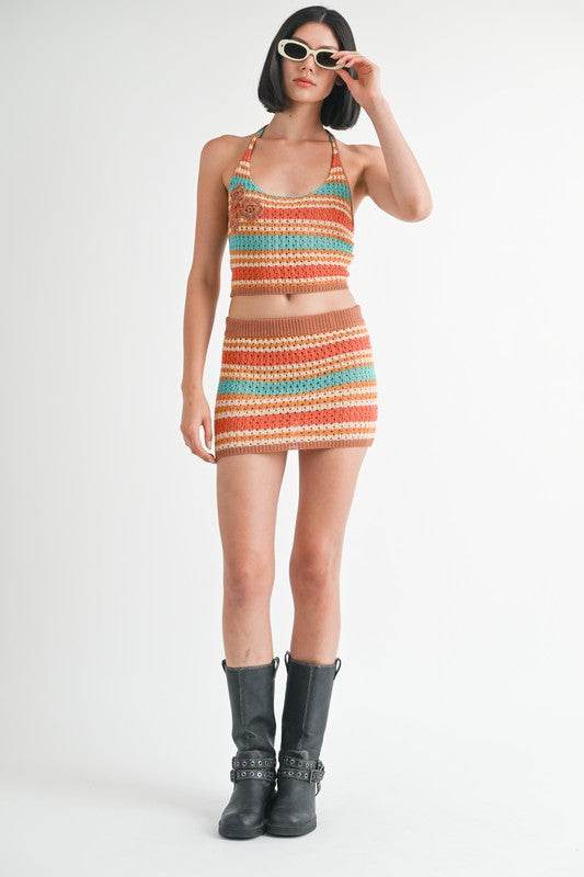 STRIPPED CROCHET MINI SKIRT - Shop Style & More | Fresh Looks, Everyday Deals & Free Shipping