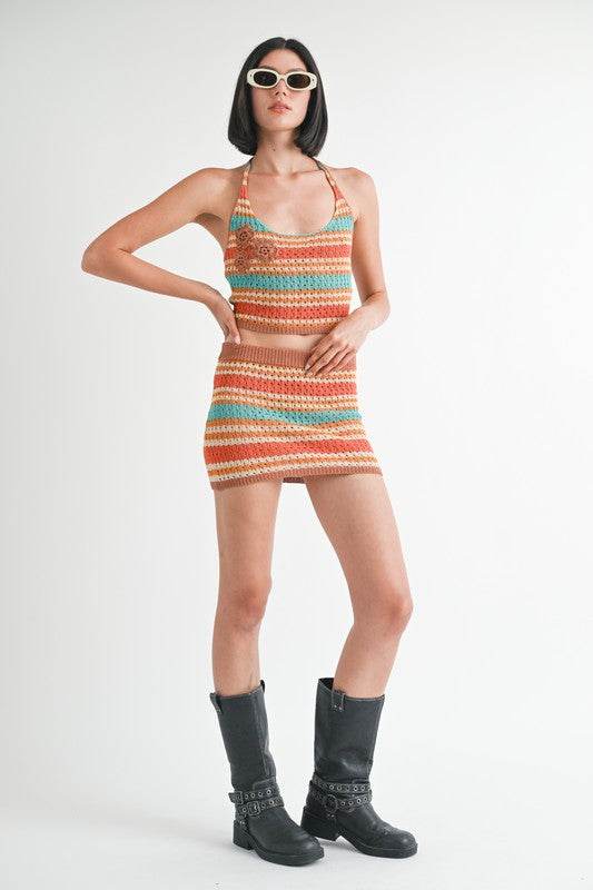 STRIPPED CROCHET MINI SKIRT - Shop Style & More | Fresh Looks, Everyday Deals & Free Shipping