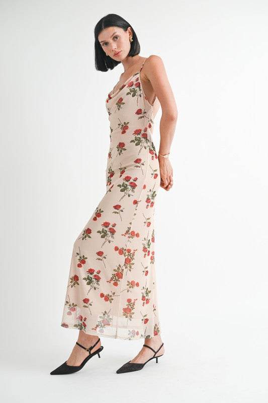 COWL NECK MAXI DRESS WITH OPEN BACK - Shop Style & More | Fresh Looks, Everyday Deals & Free Shipping