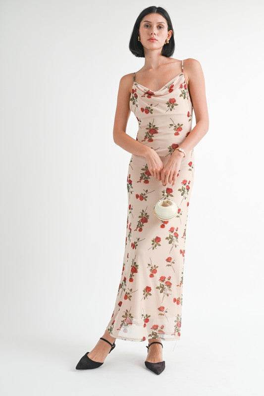 COWL NECK MAXI DRESS WITH OPEN BACK - Shop Style & More | Fresh Looks, Everyday Deals & Free Shipping