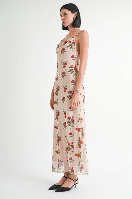 COWL NECK MAXI DRESS WITH OPEN BACK - Shop Style & More | Fresh Looks, Everyday Deals & Free Shipping