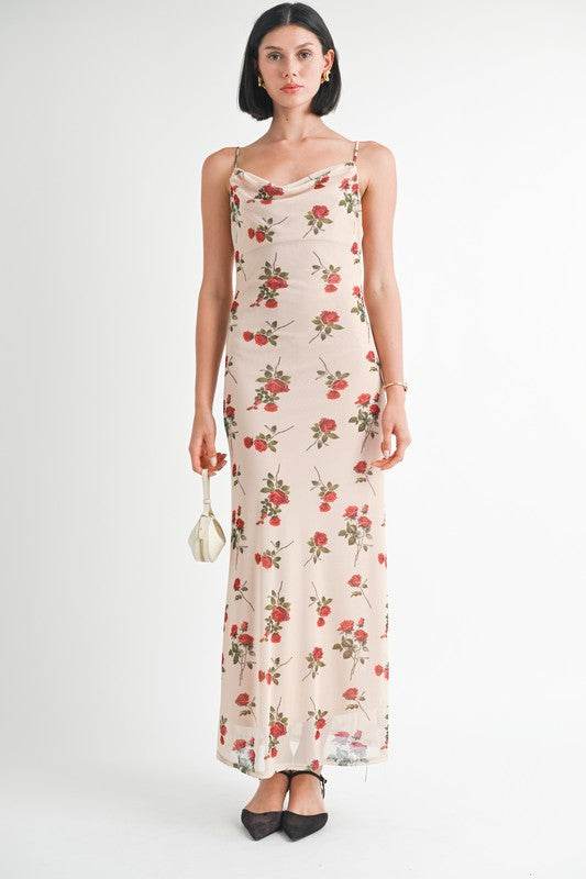COWL NECK MAXI DRESS WITH OPEN BACK - Shop Style & More | Fresh Looks, Everyday Deals & Free Shipping