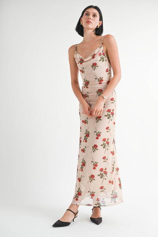 COWL NECK MAXI DRESS WITH OPEN BACK - Shop Style & More | Fresh Looks, Everyday Deals & Free Shipping