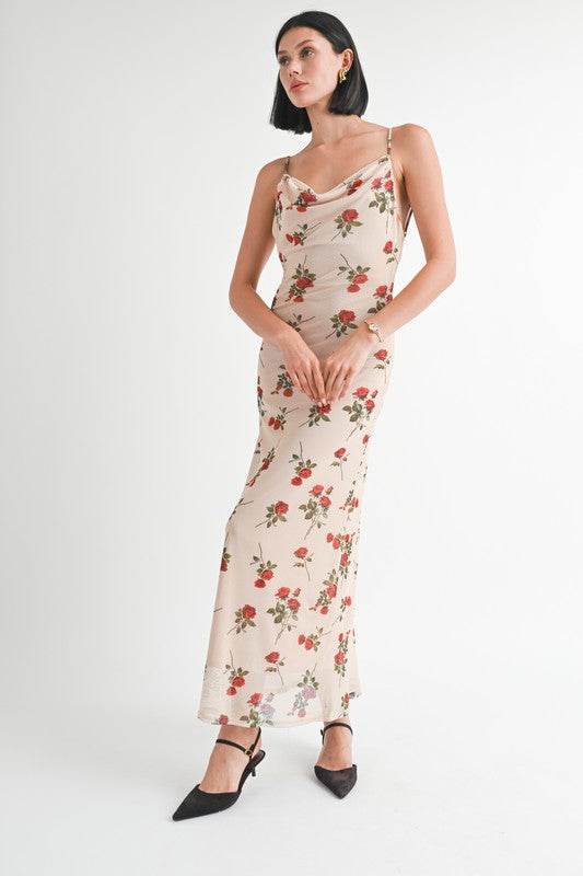 COWL NECK MAXI DRESS WITH OPEN BACK - Shop Style & More | Fresh Looks, Everyday Deals & Free Shipping