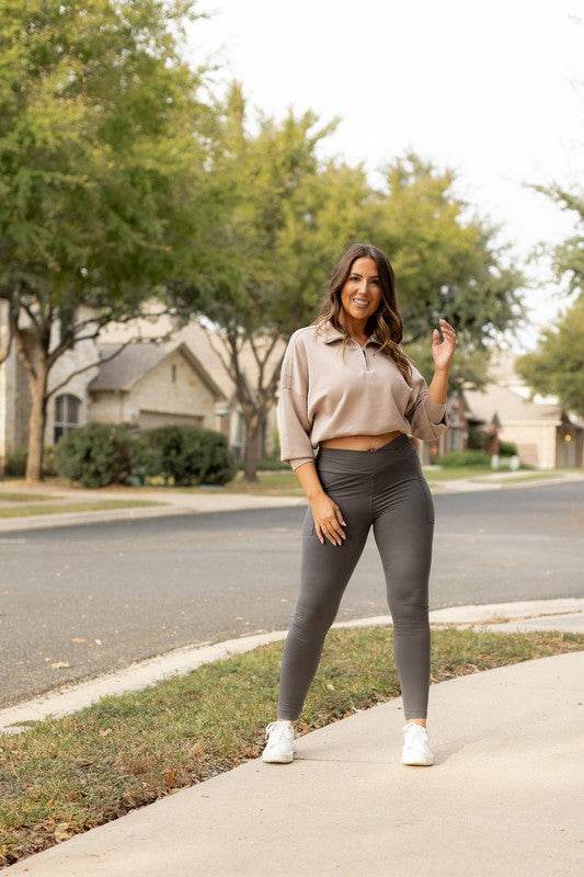 The Caitlin Charcoal Crossover Leggings R2 - Shop Style & More | Fresh Looks, Everyday Deals & Free Shipping