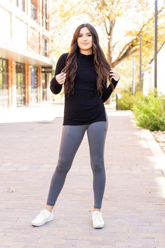 The Caitlin Charcoal Crossover Leggings R2 - Shop Style & More | Fresh Looks, Everyday Deals & Free Shipping