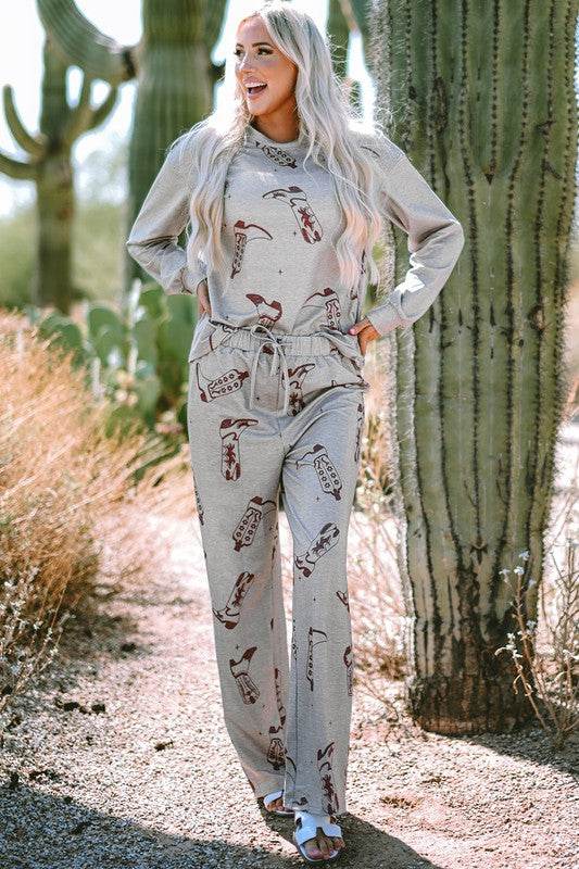 Women Printed Long Sleeve Top Pants Lounge Set - Shop Style & More | Fresh Looks, Everyday Deals & Free Shipping