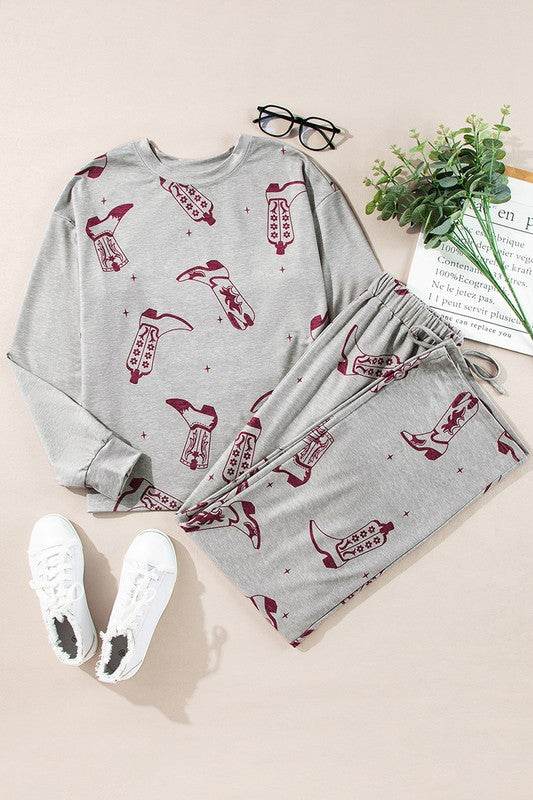 Women Printed Long Sleeve Top Pants Lounge Set - Shop Style & More | Fresh Looks, Everyday Deals & Free Shipping