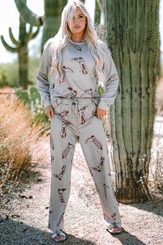 Women Printed Long Sleeve Top Pants Lounge Set - Shop Style & More | Fresh Looks, Everyday Deals & Free Shipping