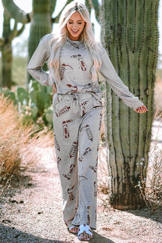 Women Printed Long Sleeve Top Pants Lounge Set - Shop Style & More | Fresh Looks, Everyday Deals & Free Shipping