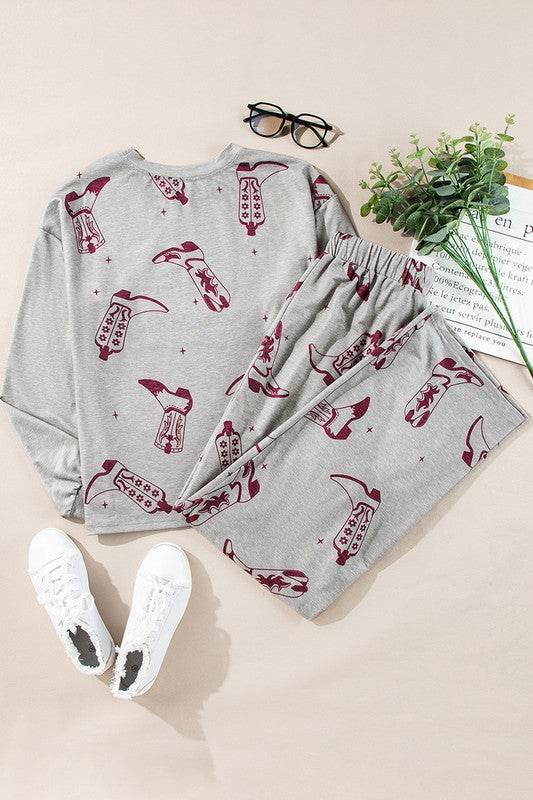 Women Printed Long Sleeve Top Pants Lounge Set - Shop Style & More | Fresh Looks, Everyday Deals & Free Shipping