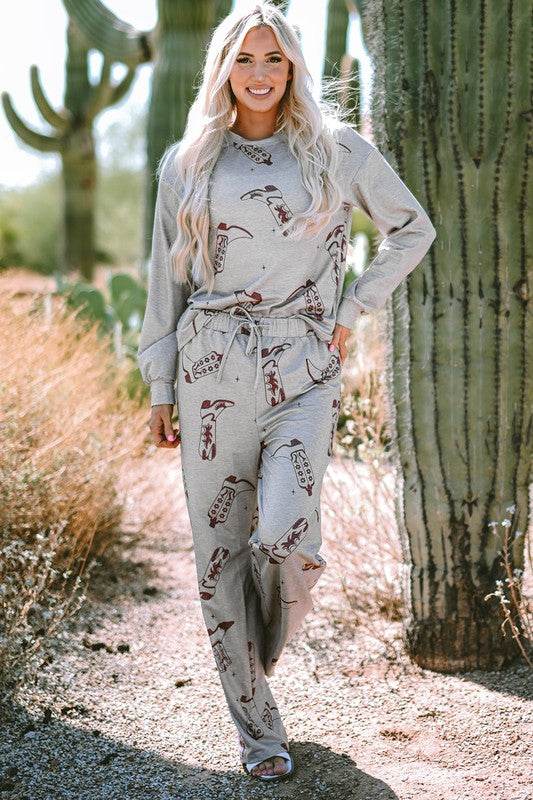 Women Printed Long Sleeve Top Pants Lounge Set - Shop Style & More | Fresh Looks, Everyday Deals & Free Shipping