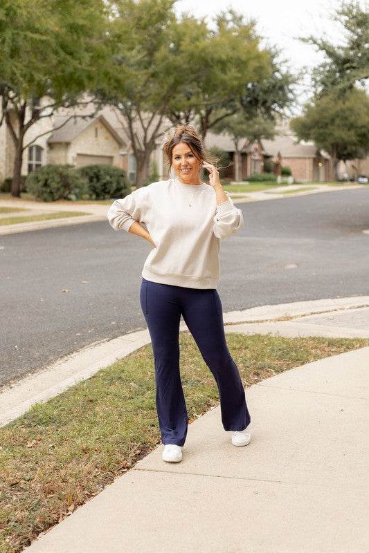 The Mila Navy Bootcut Leggings - Shop Style & More | Fresh Looks, Everyday Deals & Free Shipping