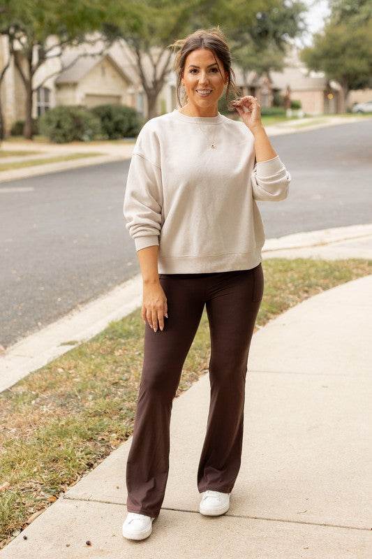 The Rhea Brown Bootcut Leggings - Shop Style & More | Fresh Looks, Everyday Deals & Free Shipping
