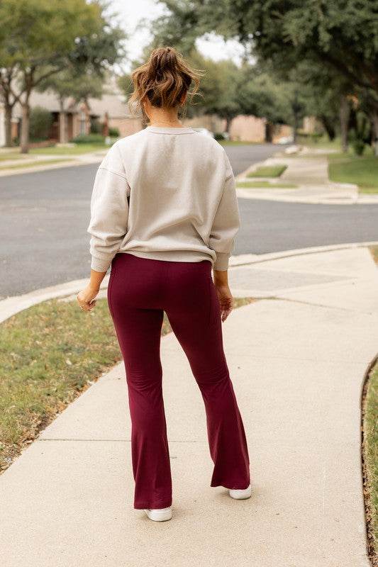 The Maeve Maroon Bootcut Leggings Round 2 - Shop Style & More | Fresh Looks, Everyday Deals & Free Shipping