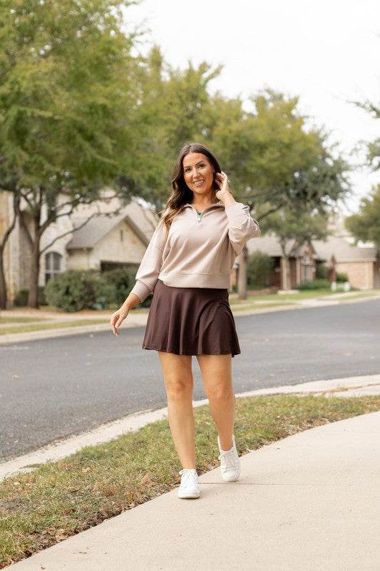 The Britt - Brown Skort - Shop Style & More | Fresh Looks, Everyday Deals & Free Shipping
