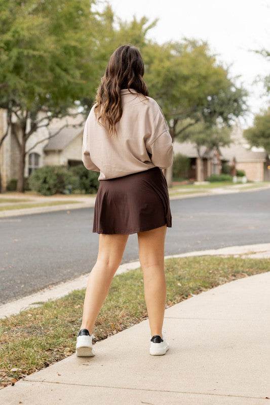 The Britt - Brown Skort - Shop Style & More | Fresh Looks, Everyday Deals & Free Shipping