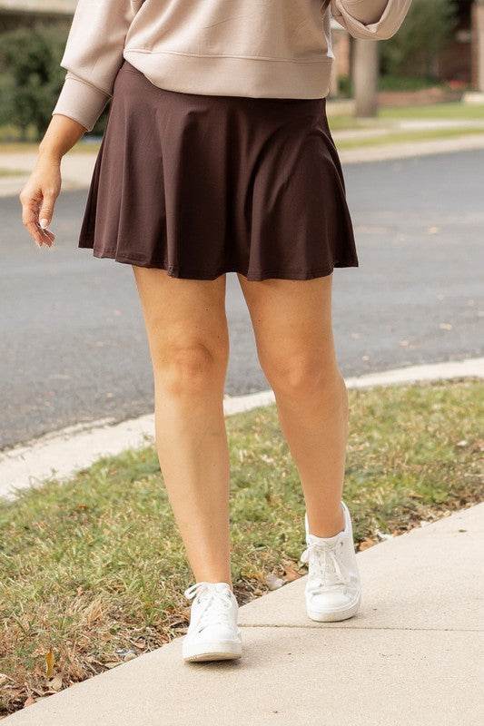 The Britt - Brown Skort - Shop Style & More | Fresh Looks, Everyday Deals & Free Shipping