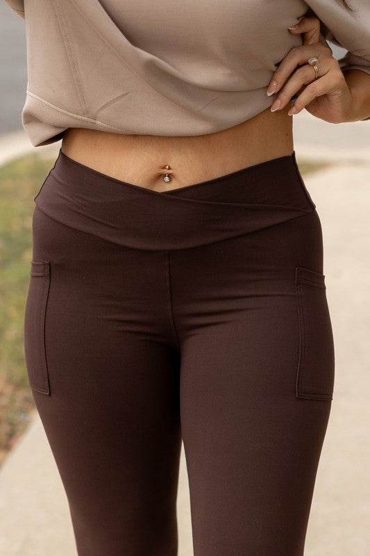 The Becca Brown Crossover Full Length Leggings - Shop Style & More | Fresh Looks, Everyday Deals & Free Shipping