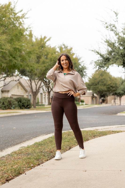 The Becca Brown Crossover Full Length Leggings - Shop Style & More | Fresh Looks, Everyday Deals & Free Shipping