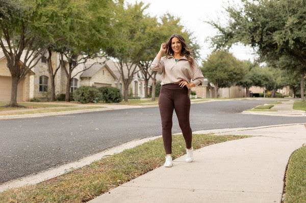 The Becca Brown Crossover Full Length Leggings - Shop Style & More | Fresh Looks, Everyday Deals & Free Shipping
