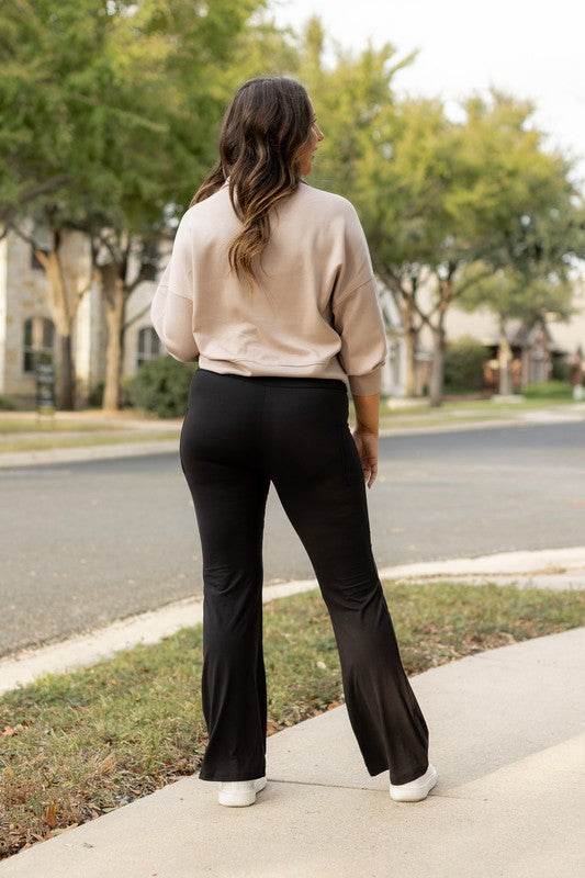 The Liz - Crossover Bootcut Leggings with Pockets - Shop Style & More | Fresh Looks, Everyday Deals & Free Shipping