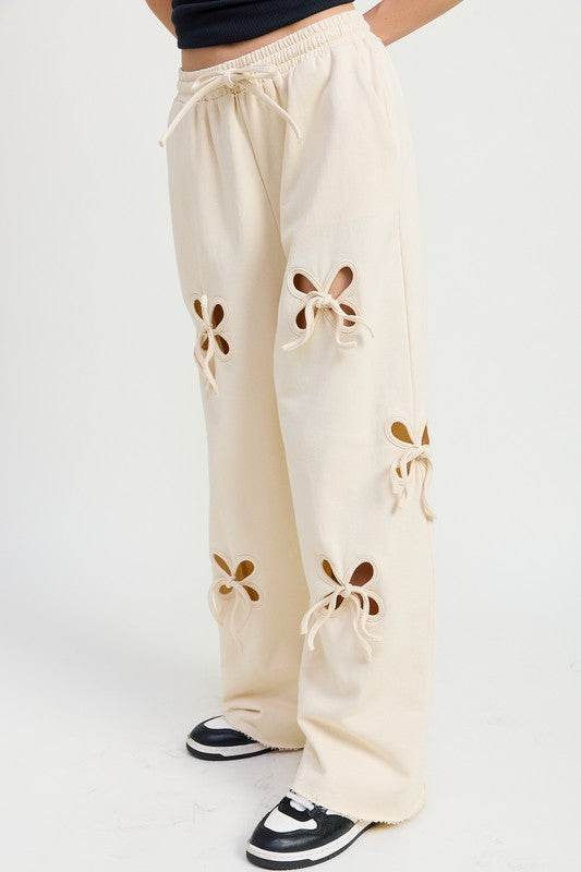 FRENCH TERRY PANTS WITH CUTOUT DETAIL - Shop Style & More | Fresh Looks, Everyday Deals & Free Shipping