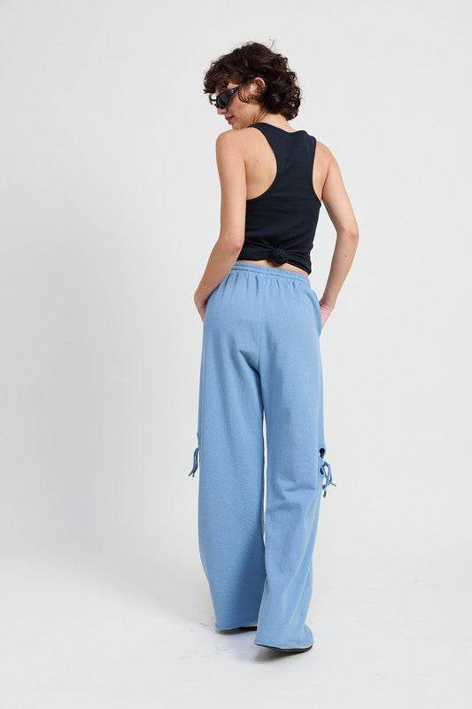 FRENCH TERRY PANTS WITH CUTOUT DETAIL - Shop Style & More | Fresh Looks, Everyday Deals & Free Shipping