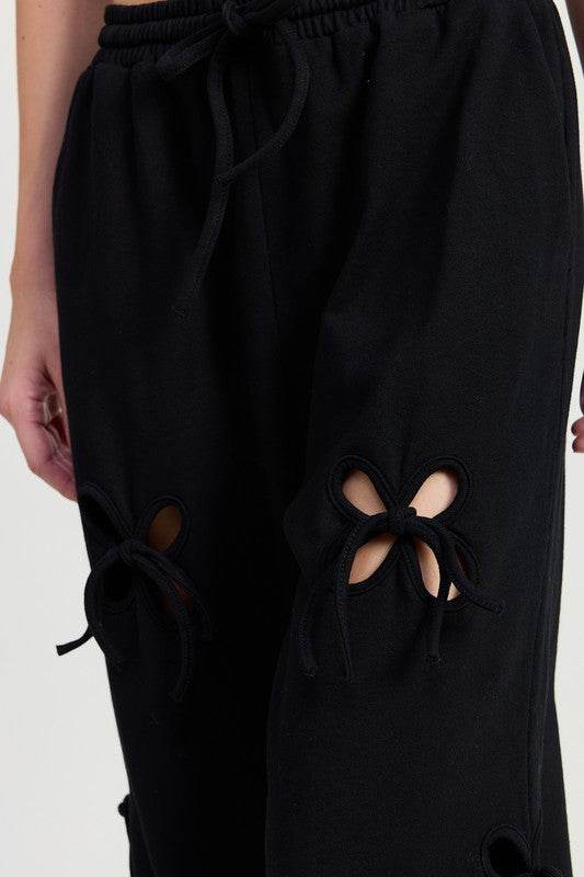 FRENCH TERRY PANTS WITH CUTOUT DETAIL - Shop Style & More | Fresh Looks, Everyday Deals & Free Shipping