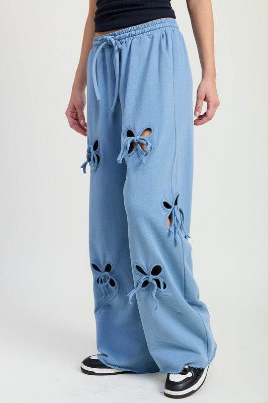 FRENCH TERRY PANTS WITH CUTOUT DETAIL - Shop Style & More | Fresh Looks, Everyday Deals & Free Shipping