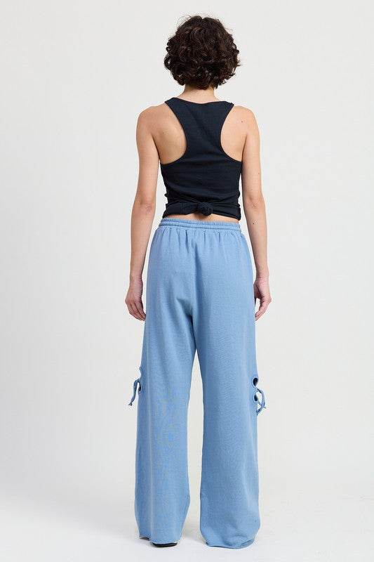 FRENCH TERRY PANTS WITH CUTOUT DETAIL - Shop Style & More | Fresh Looks, Everyday Deals & Free Shipping
