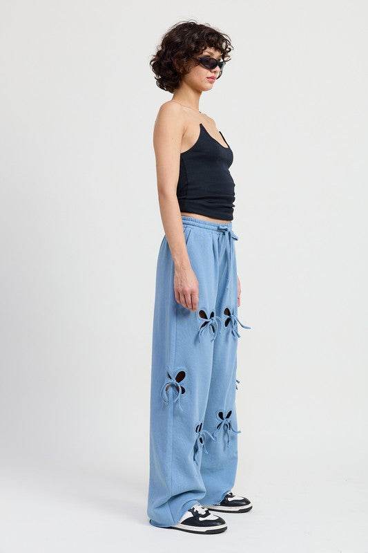 FRENCH TERRY PANTS WITH CUTOUT DETAIL - Shop Style & More | Fresh Looks, Everyday Deals & Free Shipping