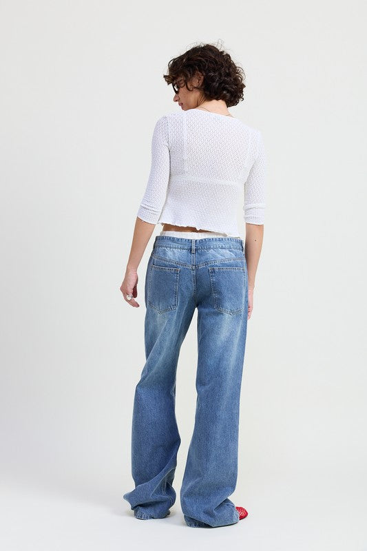 LOW RISE DENIM JEAN Women - Bottoms - Jeans