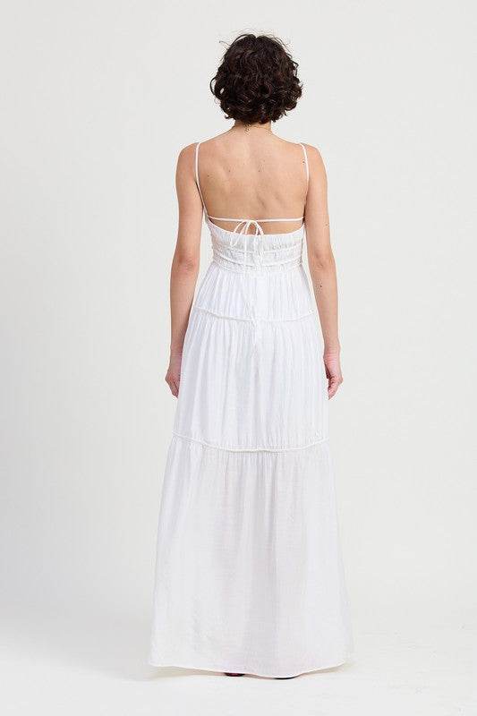 MAXI RUFFLE TIE BACK DRESS - Shop Style & More | Fresh Looks, Everyday Deals & Free Shipping