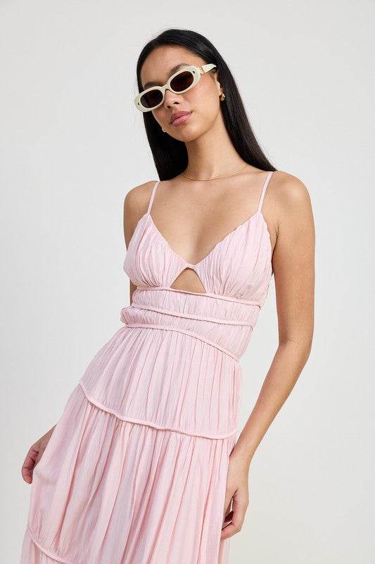 MAXI RUFFLE TIE BACK DRESS - Shop Style & More | Fresh Looks, Everyday Deals & Free Shipping
