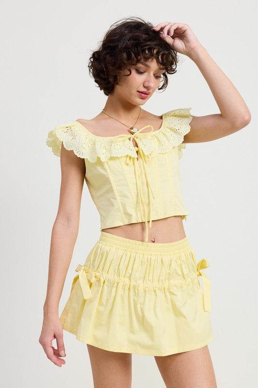 MNII RUCHED POPLIN MINI SKIRT - Shop Style & More | Fresh Looks, Everyday Deals & Free Shipping