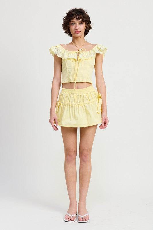 MNII RUCHED POPLIN MINI SKIRT - Shop Style & More | Fresh Looks, Everyday Deals & Free Shipping