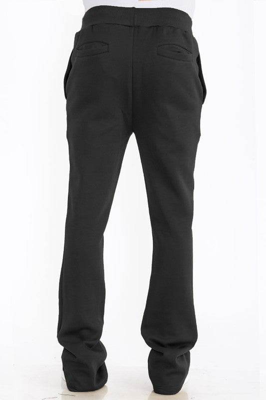 Mens Solid Fleece Flare Stacked PANTS - Shop Style & More | Fresh Looks, Everyday Deals & Free Shipping