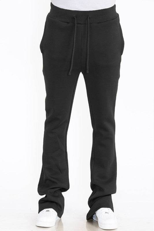 Mens Solid Fleece Flare Stacked PANTS - Shop Style & More | Fresh Looks, Everyday Deals & Free Shipping