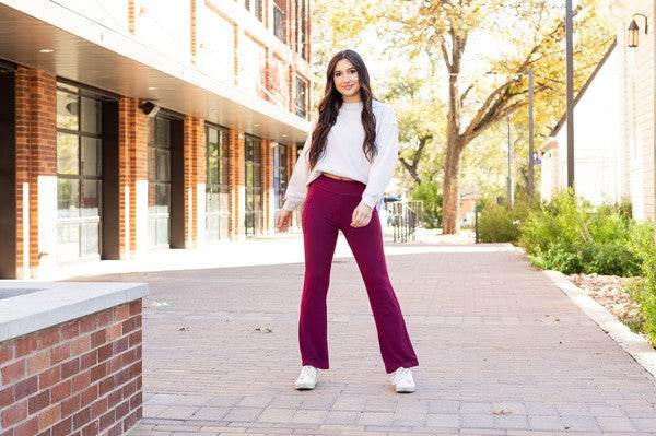 The Maeve Maroon Bootcut Leggings Round 2 - Shop Style & More | Fresh Looks, Everyday Deals & Free Shipping
