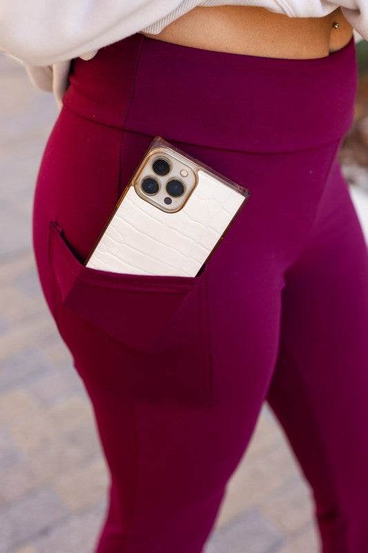 The Maeve Maroon Bootcut Leggings Round 2 - Shop Style & More | Fresh Looks, Everyday Deals & Free Shipping