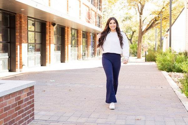 The Mila Navy Bootcut Leggings - Shop Style & More | Fresh Looks, Everyday Deals & Free Shipping