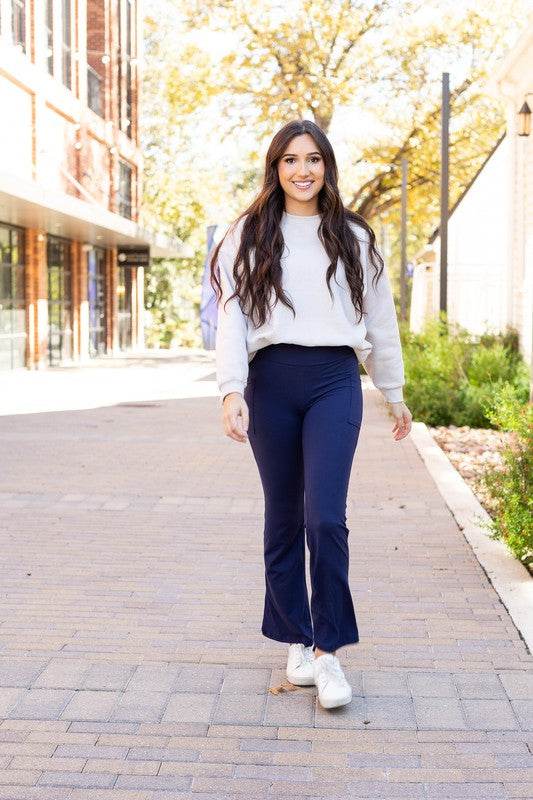 The Mila Navy Bootcut Leggings - Shop Style & More | Fresh Looks, Everyday Deals & Free Shipping
