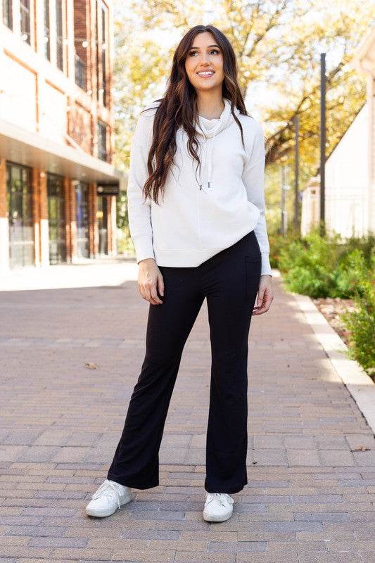 The Liz - Crossover Bootcut Leggings with Pockets - Shop Style & More | Fresh Looks, Everyday Deals & Free Shipping