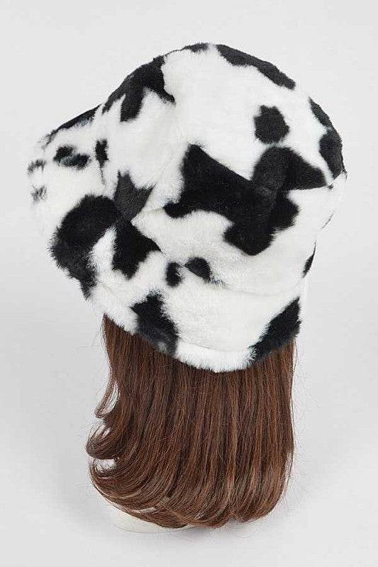Cow Print Faux Fur Bucket Hat - Shop Style & More | Fresh Looks, Everyday Deals & Free Shipping
